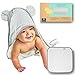 Premium Bamboo Hooded Baby Towel and Washcloth Set, Extra Soft | Organic Baby Towels with Hood | Extra Large, 2x Thick Baby Bath Towel | Baby Hooded Towel for Boy, Girl, Newborn, Infant and Toddler