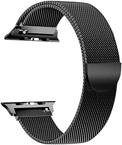 Stainless Steel Band Mesh bracelet strap Replacement Band with Magnetic Closure Clasp for Apple Watch Series 1 Series 2 Series 3 Edition 38mm Black