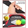 YIMORE-Raquetas-de-Tenis-Badminton-con-Bolas-Juguete-para-Ninos-3-en-1-Juego-de-Deporte-Playa-al-Aire-Libre-Rojo