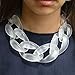 Chunlin Fashion Jewelry Acrylic Collar Chunky Choker Statement Chain Necklace Pendant (White)