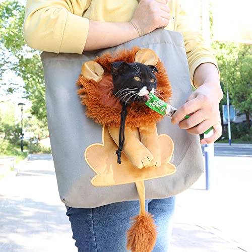 Pet Canvas Shoulder Carrying Bag, Cute Lion-Shaped Pet Canvas