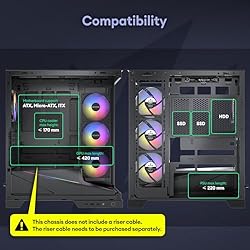 Okinos Aqua 9, ATX PC Case, 5 × 120mm ARGB PWM Fan