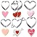 HEMOTON 6Pcs Valentine's Day Heart Cookie Cutters, Love&Wedding Cookie Cutters, Stainless Steel Valentine Bake Biscuti Cutter, Love Heart Shape DIY Chocolate Moulds Baking Mould Vegetable Fruit Cutter