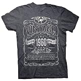 60th Birthday Gift Shirt - Vintage Aged to Perfection 1960 - Dk. Heather-002-XL