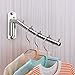 Zivisk 2 Pcs Folding Wall Mounted Clothes Suit Hangers Rack with Swing Arm Stainless Steel Heavy Duty Coat Hook for Bathroom, Bedroom, Laundry Room - Silver