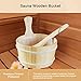 Unitrox Sauna Wooden Bucket and Ladle Kit, Sauna Accessories with Liner for Sauna & SPA - Made of Premium Finland Pinewood(Pinus silvestris) - 6L