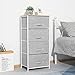Aingoo Dresser Storage 4 Drawers Storage Bedroom Steel Frame Fabric Dressers Drawers for Clothes Grey Wood Board