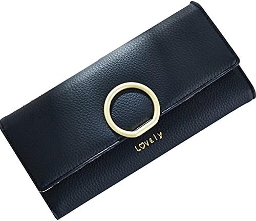 VL Wallet for Women Shield Against Blocking Real Leather Purse Clutch Checkbook Colorsize Medium Black