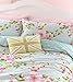 Superb Cotton Full Pink Blue Rose Floral Reversible Shabby Duvet Comforter Cover