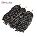 4 Packs Spring Twist Crochet Braiding Hair 8 Inch Fluffy Twist Bomb Twist Crochet Hair Braids Jamaican Bounce Synthetic Hair Extensions (2#)