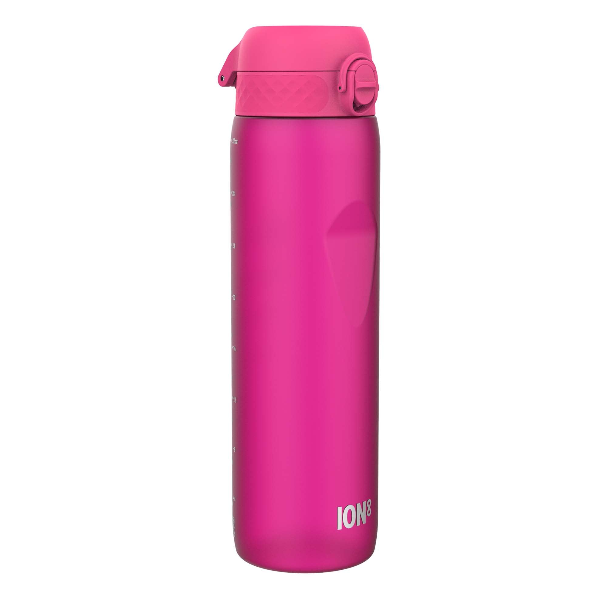Ion8 1 Litre Water Bottle, Leak Proof, Flip Lid, Carry Handle, Rapid Hydration, Dishwasher Safe, BPA Free, Contoured Grip, Ideal for Travel, Gym & Activity, Carbon Neutral Recyclon, 32 oz, Pink — image 1