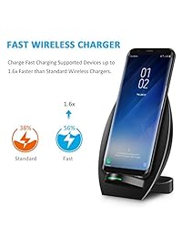 Soporte cargador inalámbrico rápido con ventilador CHOETECH Qi para Galaxy Note 8, iPhone 8  8 Plus, iPhone X, S7 S7 Edge S6 Edge Plus Note 5 y otros dispositivos compatibles con Qi