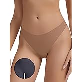 Leovqn Camel Toe Workout Thong for Women Seamless No Show Camel Toe Concealer Underwear Invisible Cameltoe Proof Gym Thongs