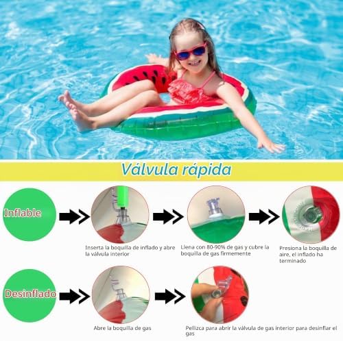 Conjunto de Anéis de Natação Insufláveis 6Pcs para Crianças e Adultos