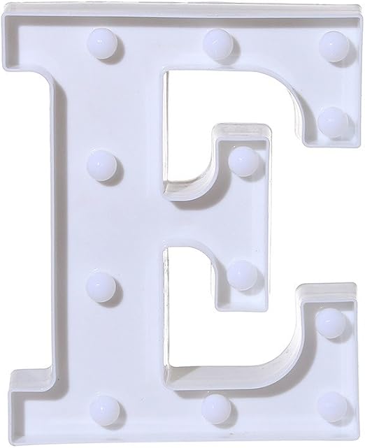 Amazon Com Wenini Led Letter Light Alphabet Letter Lights Led Light Up White Plastic Letters Standing Hanging A Z For Christmas Tree Home Decoration E Home Kitchen