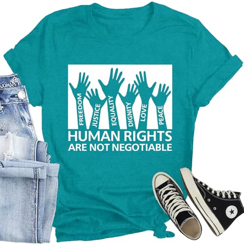 CQF Women Equality Shirts Human Rights Are Not Negotiable Justice T-Shirt at Amazon