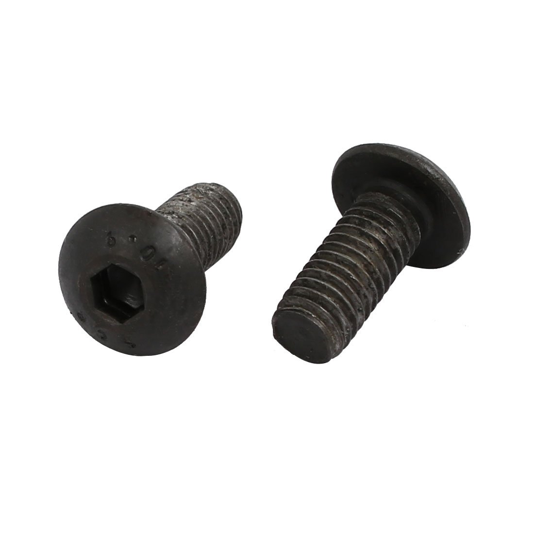 Sourcingmap 2pcs M5x12mm 10.9 Grade Hex Socket Reverse Left Hand Thread Screw Bolt Black