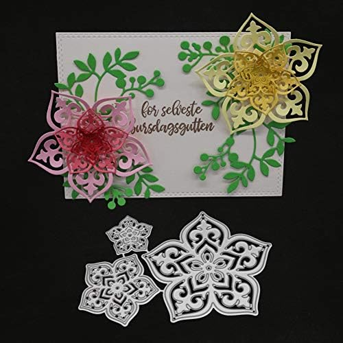 Flower Cutting Dies for Card Making, LEKUKY Carbon Steel Die Cuts Scrapbooking Stencil Metal Mould Template for DIY Embossing Photo Paper Card Making Supplies Birthday Festival Decoration