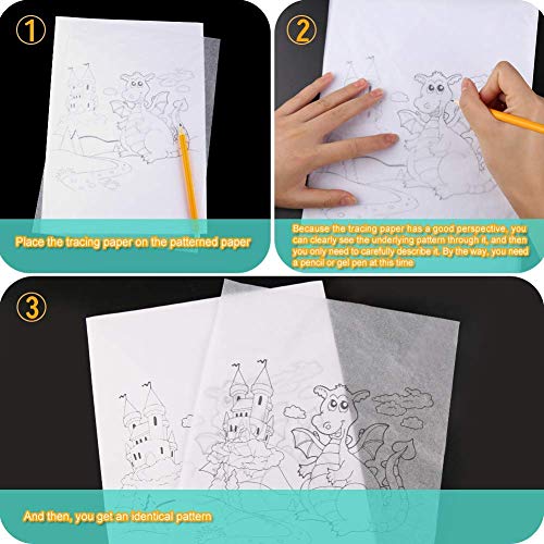 150 Sheets Carbon Paper Black Carbon Transfer and Carbon Graphite Paper (8.5 x 11.5 inch) Tracing Paper for Wood, Paper, Canvas and Other Art Surfaces (Black and White)