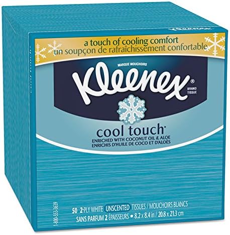 Kleenex 29388BX Cool Touch Facial Tissue, 2-Ply, 50 Sheets/Box