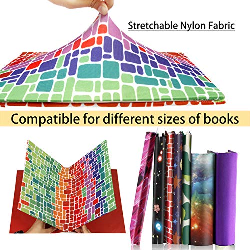 Jumbo Book Cover, Vindar 6 Stretchable Book Covers for Textbooks, Non-Adhesive Nylon Fabric School Hardcover Protectors for 9”x11” Jumbo Textbooks, Washable and Re-usable - Thumbnail 3