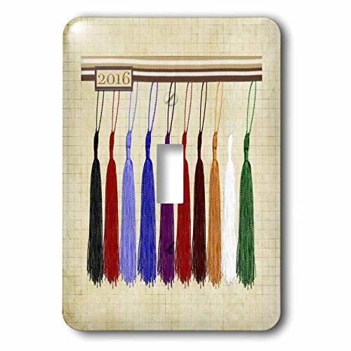 Beverly Turner Graduation Design - 2016, Colorful Tassels on Graph Paper - Light Switch Covers - single toggle switch (lsp_234605_1)