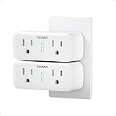 TESSAN 2 Pack Smart Plug, WiFi Smart Outlet with Dual Sockets, Compatible with Alexa and Google Home, Remote Control Outlet with Timer Function, Voice Control, Surge Protection, 2.4GHz WiFi Only