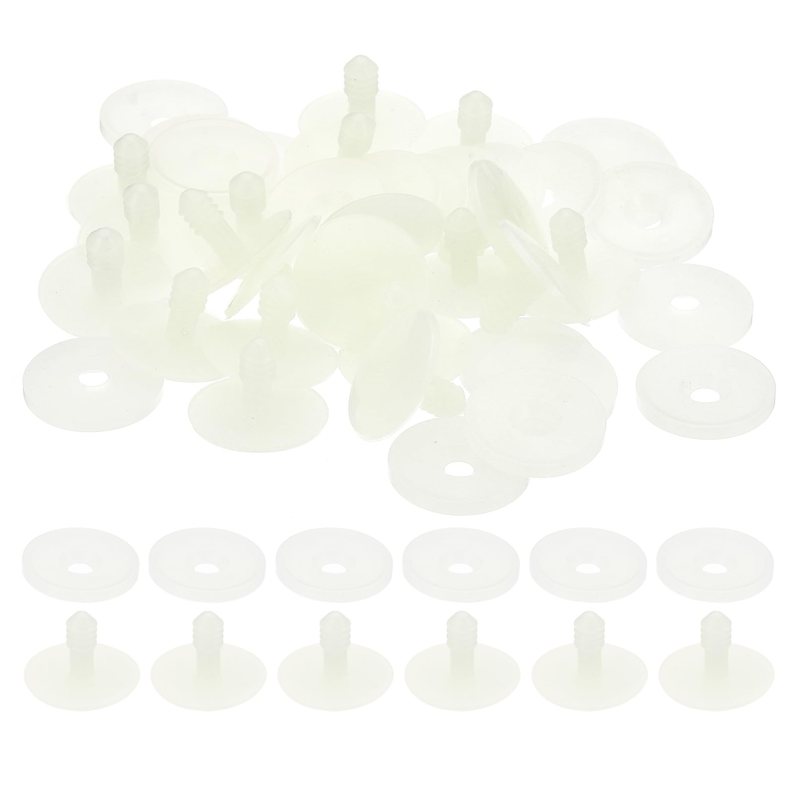 PATIKIL 25mm Doll Joints, 20 Set Plastic Removable Animal Joints Connector Engage Bolt for Bear Limbs Making Head Joints DIY Crafts Accessories, White