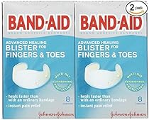 Band-Aid Brand Adhesive Bandages, Advanced Healing Blister Cushions for Fingers & Toes, 8-Count Boxes (Pack of 2)