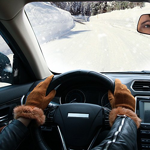 image for OZERO Touch Screen Gloves Ladies and Girls Fleece Thermal Gloves with 