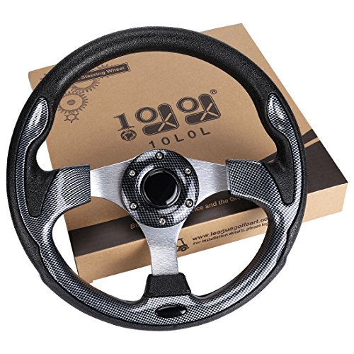 10L0L Golf Cart Steering Wheel, Generic of Most Golf cart EZGO Club Car Yamaha (style1 Gray)