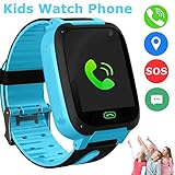 Kids Smart Watch -[SIM Card Include] Smart Phone Watch for 3-12 Year Old Boys Girls with GPS Locator 1.5'' HD Touch Screen Fitness Tracker SOS Camera Game Flashlight Alarm Clock Holiday Birthday Gift 