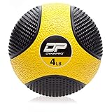 DYNAPRO Medicine Ball | Exercise Ball, Durable Rubber, Consistent Weight Distribution, Comfort Textured Grip for Strength Training (Yellow- 4LB)