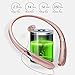Bluetooth Headphones Bluenin Neckband Retractable Wireless Headphones Sports Sweatproof Earbuds Noise Cancelling Earphone w/Mic for Cellphones (rose gold)