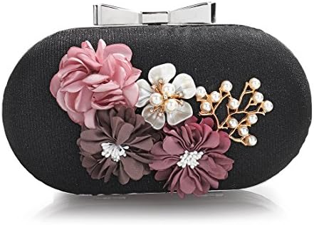 Flowers Clutch Bag Women Evening Bags Vintage Diamante Beaded Handbags Wedding Bridal Prom Purse