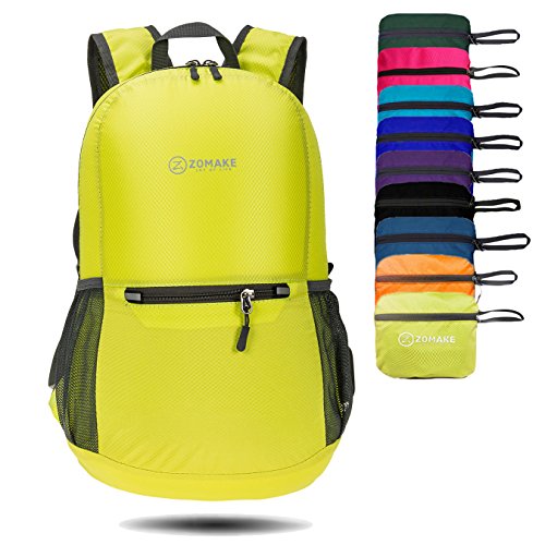 ZOMAKE Ultra Lightweight Packable Backpack Water Resistant Hiking Daypack,Small Backpack Handy Foldable Camping Outdoor Backpack Little Bag (Light Green)