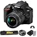 Nikon D3500 DSLR Camera with 18-55mm VR + Tamron 70-300mm + 128GB Card, Tripod, Flash, and More (20pc Bundle)thumb 1