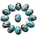SUNYIK Sea Blue Oval Stone Cabochons Flatback Semi-precious CAB for Jewelry Making,Sea Sediment Jasper,18x25mm,Pack of 10