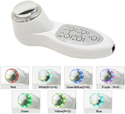 7 Colors LED Light Skin Rejuvenation 3MH Sonic Beauty Face Massager Device for Women, Anti aging wrinkle
