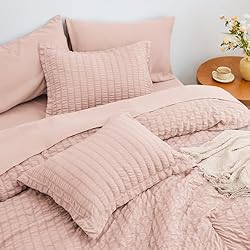 Love's cabin Seersucker Pink King Size Comforter