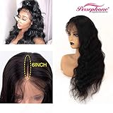Persephone 13x6 Deep Part Lace Front Human Hair Wigs for Black Women Brazilian Deep Body Wave Lace Front Wigs Human Hair Pre Plucked with Baby Hair Bleached Knots 16 Inch