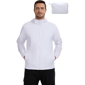 Kitmaz Men's Packable Windbreaker Jacket, Lightweight Windproof & Water Repellent Outdoor Rain Shell with 2 Pockets