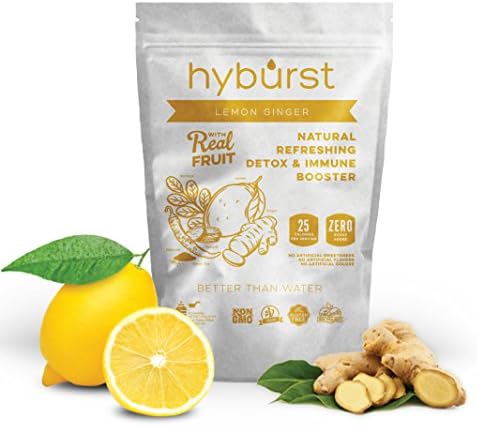 Hyburst - Lemon Ginger, Multi Serve Bag, 20 Servings, Electrolyte Drink Mix + Daily Energy B Complex, Super Fruit Blend Made with Real Fruit, Better Than Electrolyte Tablets, Vegan, Non-Gmo
