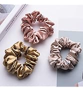 MTSNOO Silk Scrunchies for Hair Sleep 100% Pure 22 Momme Mulberry Silk Scrunchies for Curly Hair ...