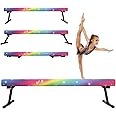 Sealoha 6ft Ultrasimple Adjustable&Foldable Balance Beam,High-Low Floor Beam Suede Gymnastics Equipment,No Tool Require, Gymnastics Beam for Training&Professional HomeTraining