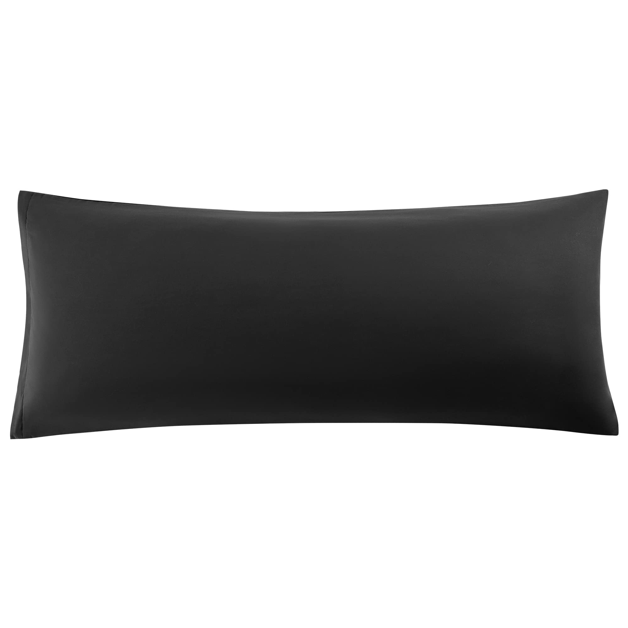 sourcing map Soft Brushed Microfiber Body Pillow Cover with Zipper Closure, Bolster Pillow Cases Long Pillow Cases for Body Pillow Black 20"x60" (5ft)
