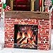 Shindigz Christmas Fireplace Cardboard Cutout Party Decoration Prop Standup Background Decor Scene Setter
