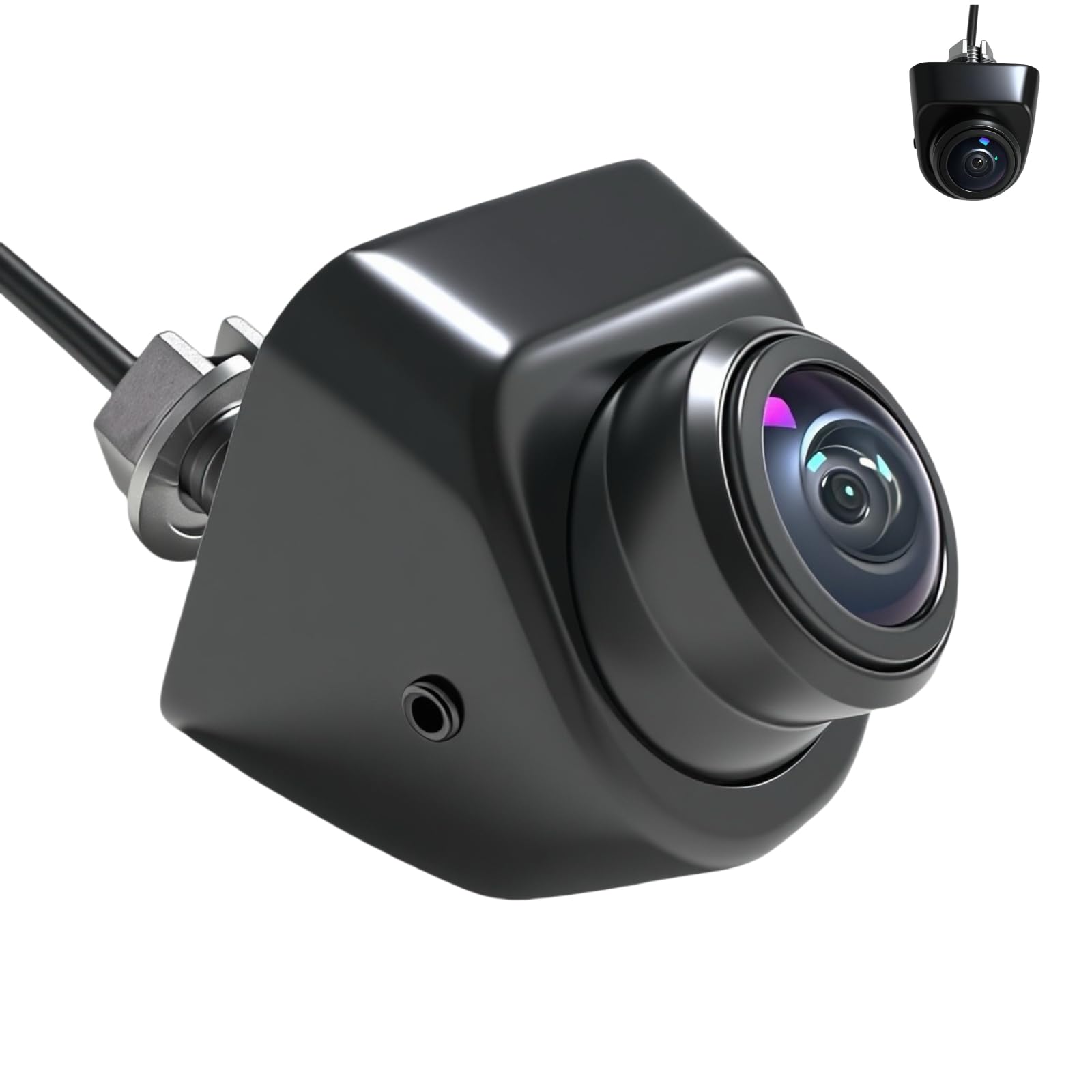 Photo 1 of 1080P AHD Backup Camera for Cars ?3 DIY Switches?w 360°+45° Rotatable 170° Wide Angle Rear Camera Clear Night Vision Front/Side/Rear View Camera IP68K Waterproof Reverse Camera Fisheye Lens (6m cable)