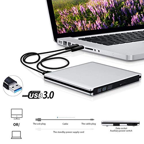 image for USB 3.0 External DVD CD Drive Burner,TENNBOO Portable CD/DVD-RW Burner
