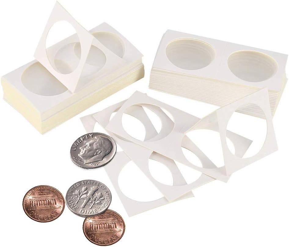 zhongjiany 50 Pieces Cardboard Coin Holder Mega Assortment, 2 by 2 Inch